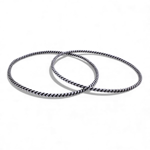 Lightweight Twist Bangle – 925 Silver, 11.5g Girls & Women Daily Wear