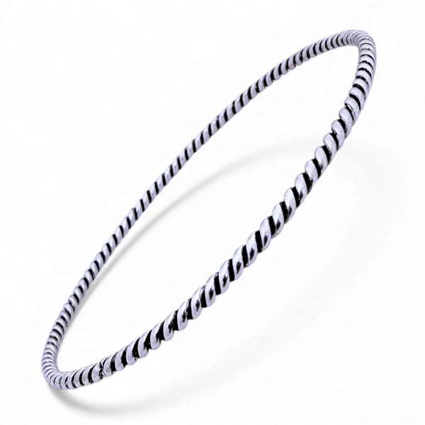 Lightweight Twist Bangle – 925 Silver, 11.5g Girls & Women Daily Wear