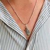 Standing Krishna Pendant, Playing Flute, Oxidized 925 Sterling Silver, 30mm x 11mm | Rudra Craft